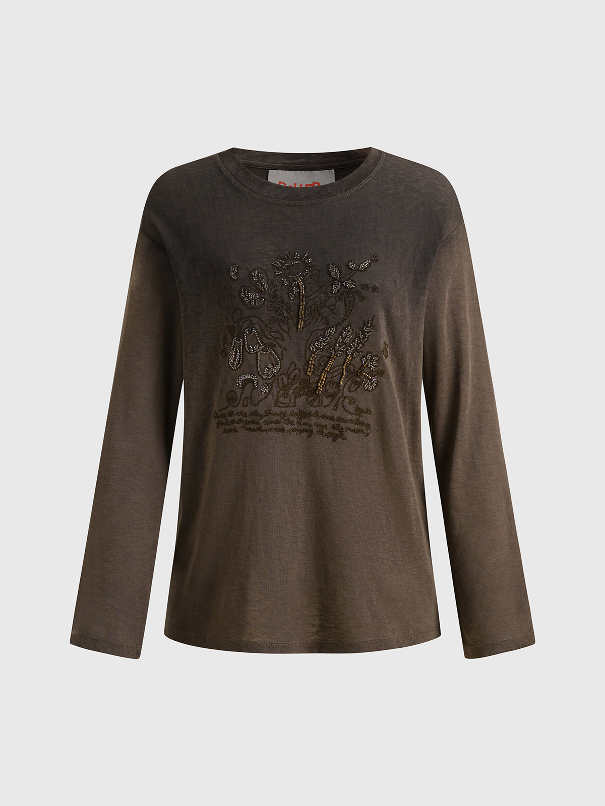 Too Much History Sleeve Top - Coffee Brown