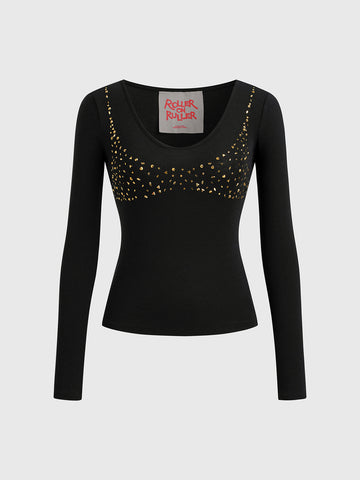 Please Admire Responsibly Top - Golden Black