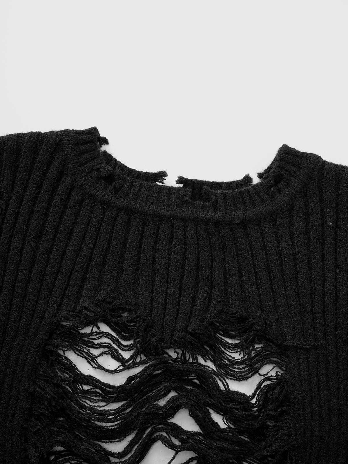 Cut First Think Later Sweater – Washed Black