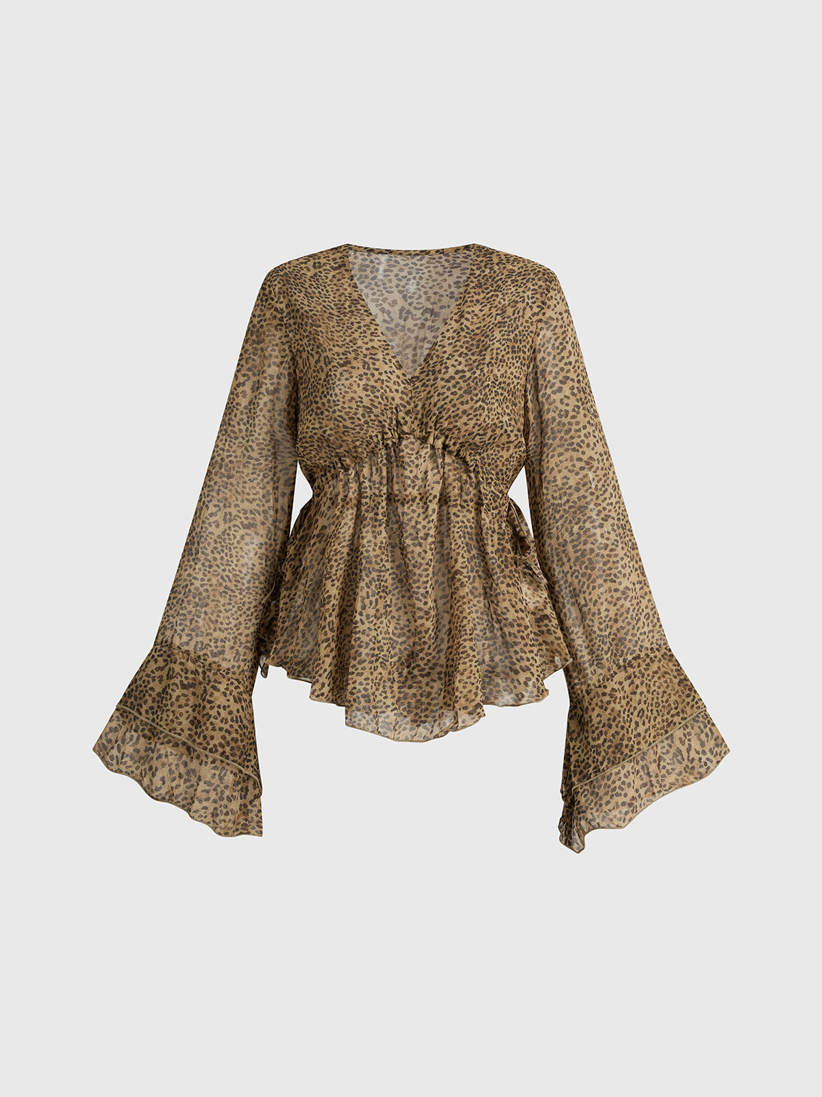 Handle With Irony Ruffle Top - Brown Leopard