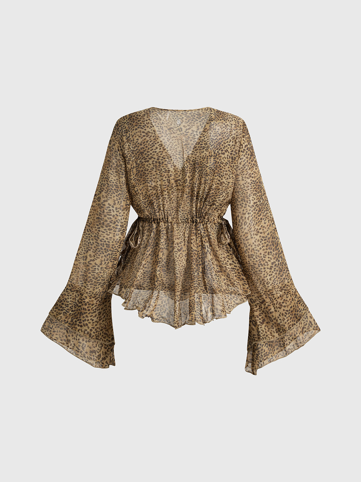 Handle With Irony Ruffle Top - Brown Leopard