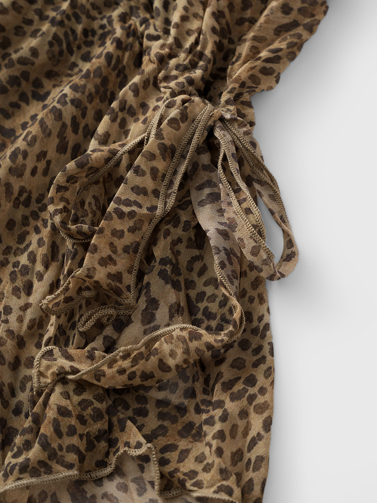 Handle With Irony Ruffle Top - Brown Leopard