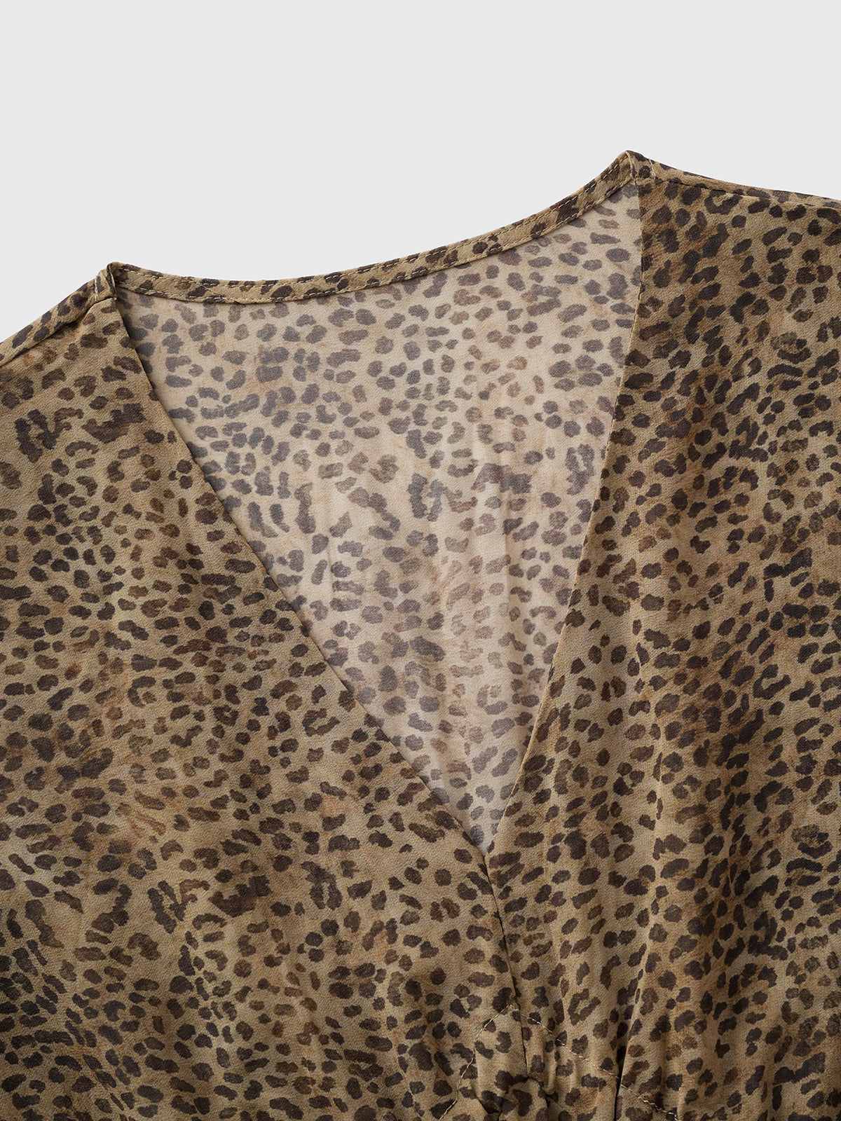 Handle With Irony Ruffle Top - Brown Leopard