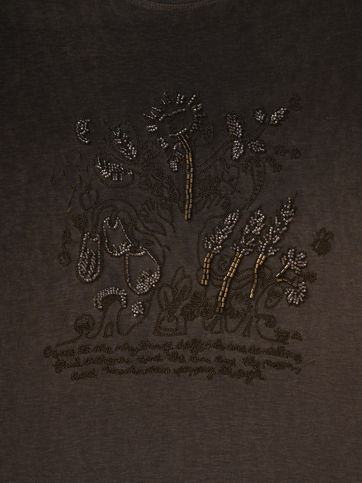 Too Much History Sleeve Top - Coffee Brown