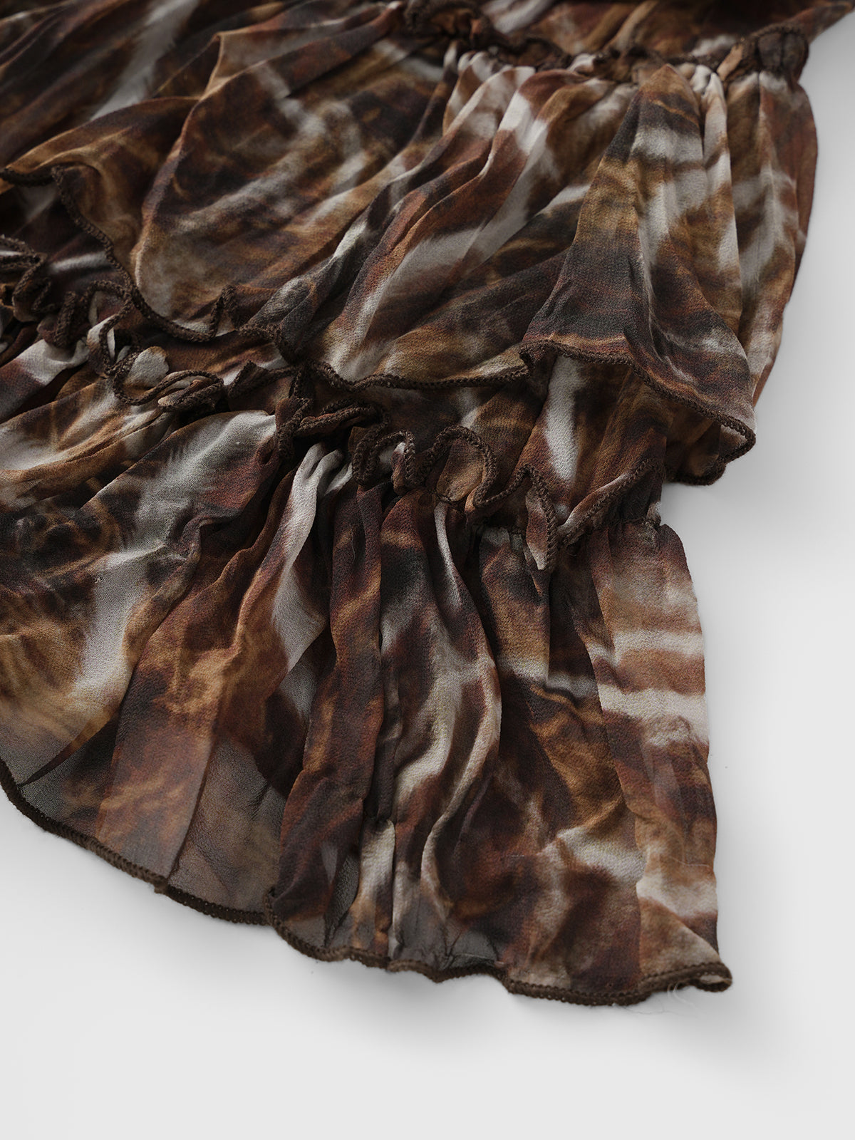 Don’t Wait Up Ruffle Skirt - Coffee Brown