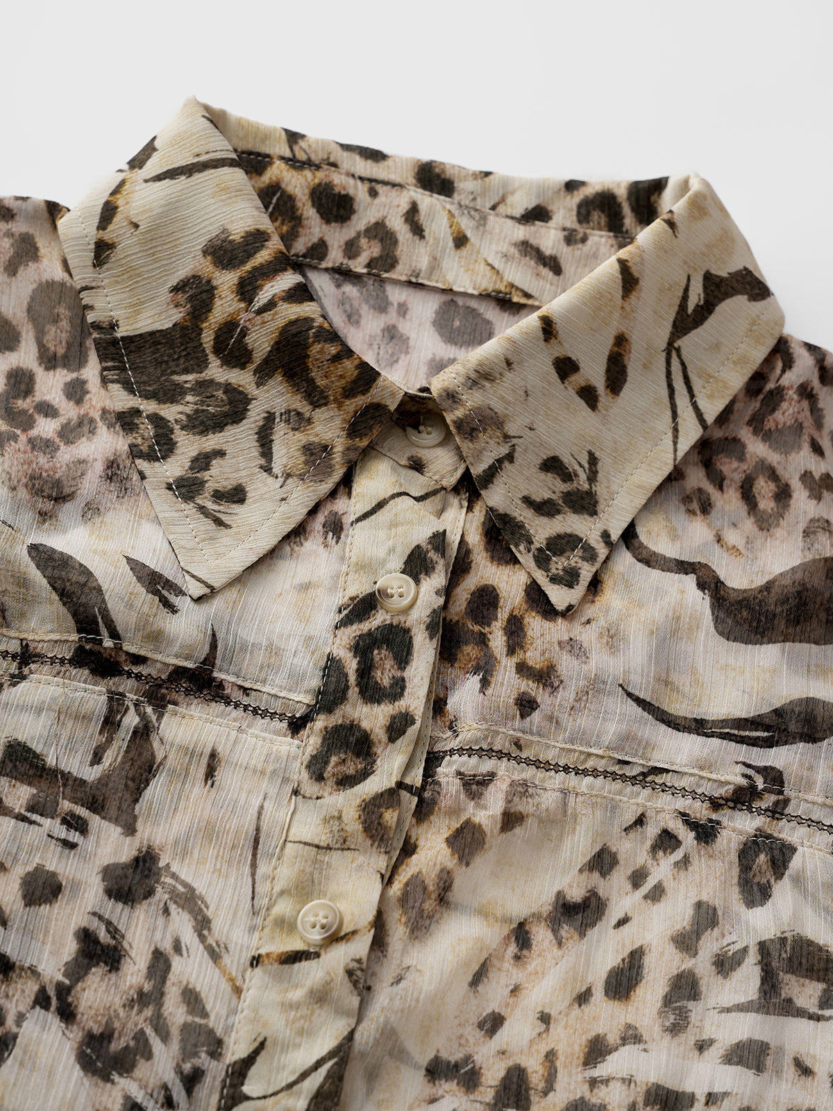 Public Display of Instinct Blouse - Leopard Brown