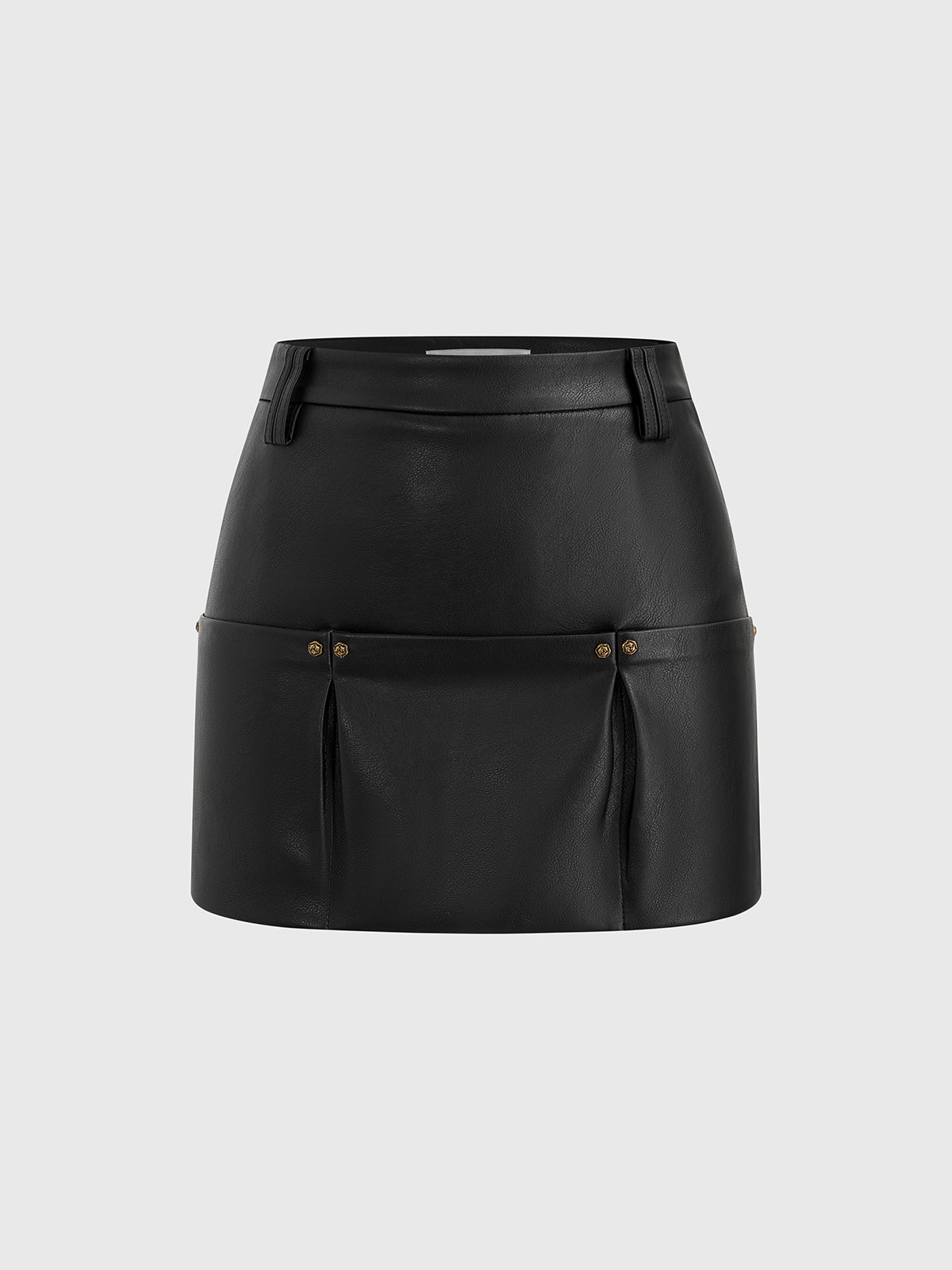 Handled Well Leather Mini Skirt – Jet Black