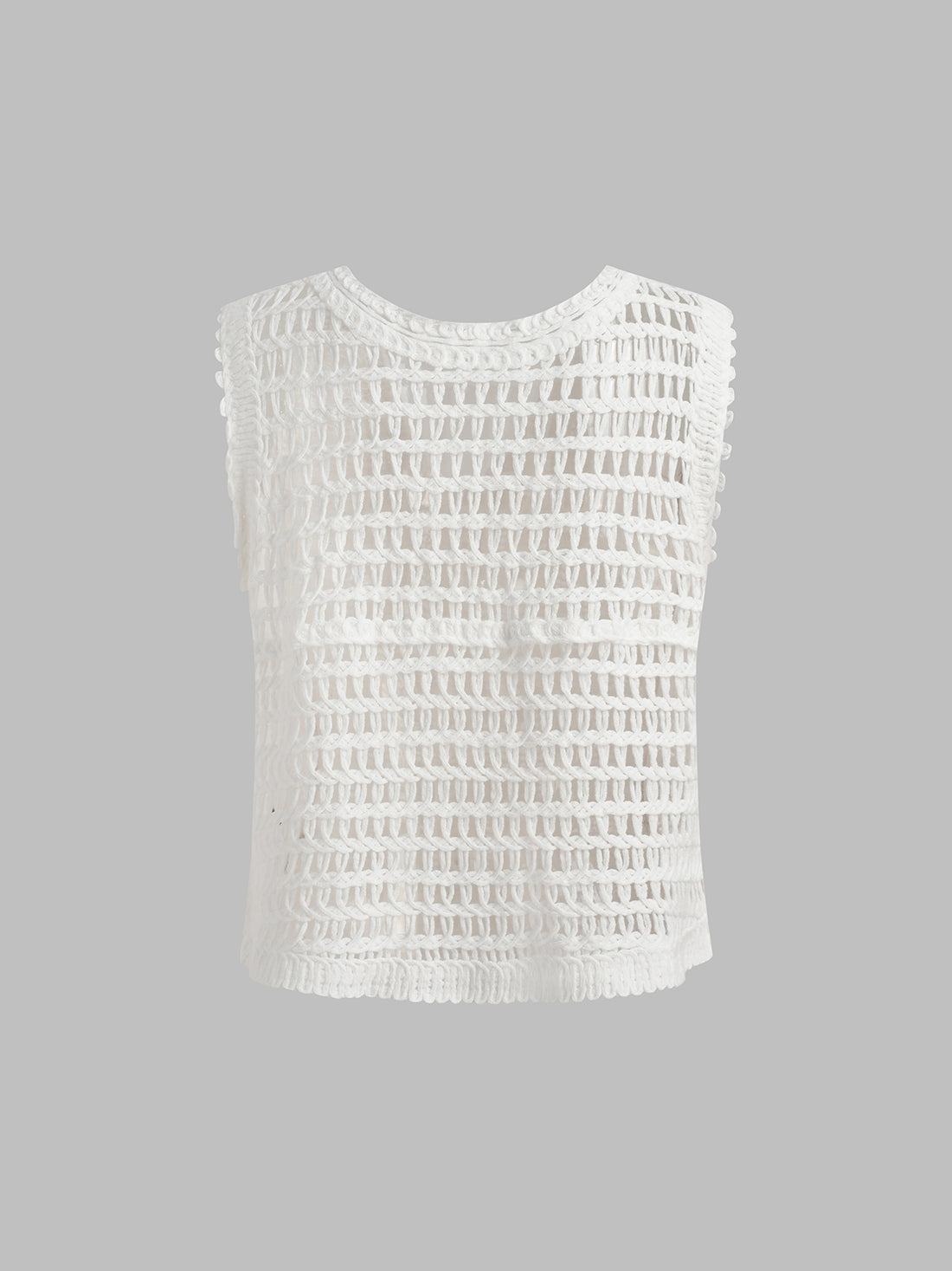 Veiled Cutout Vest - Pearl Ivory