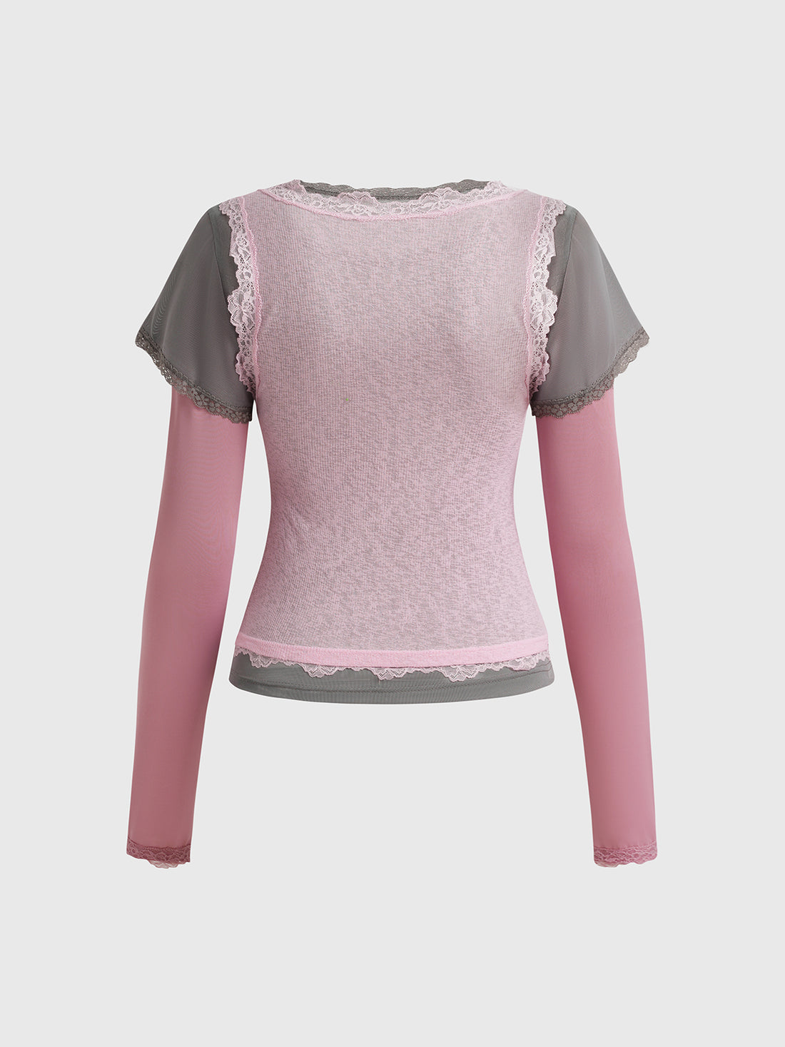 Petal Skim Mesh Top - Rosy Contrast