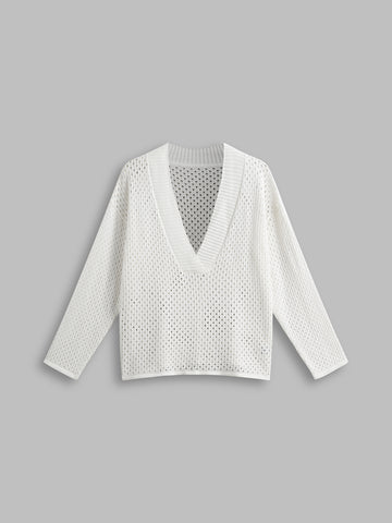 Static Cutout Cardigan - Frost White
