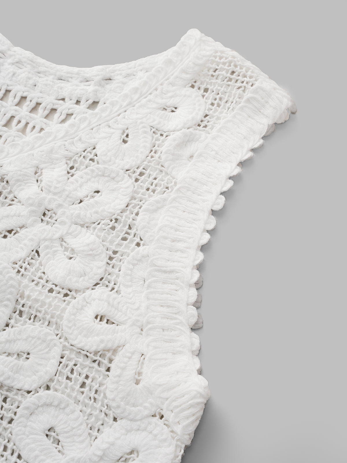 Veiled Cutout Vest - Pearl Ivory