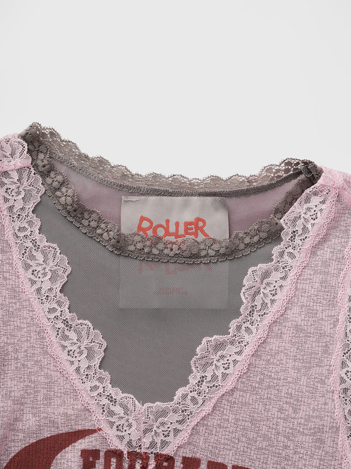 Petal Skim Mesh Top - Rosy Contrast