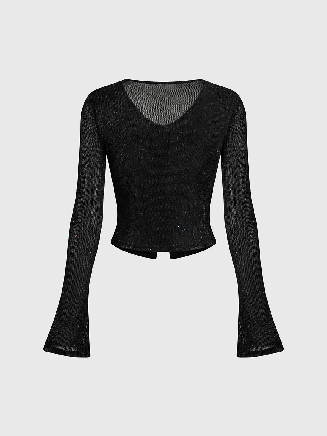 Brick Lane Skimming Rhinestone Fitted Long Sleeve - Black