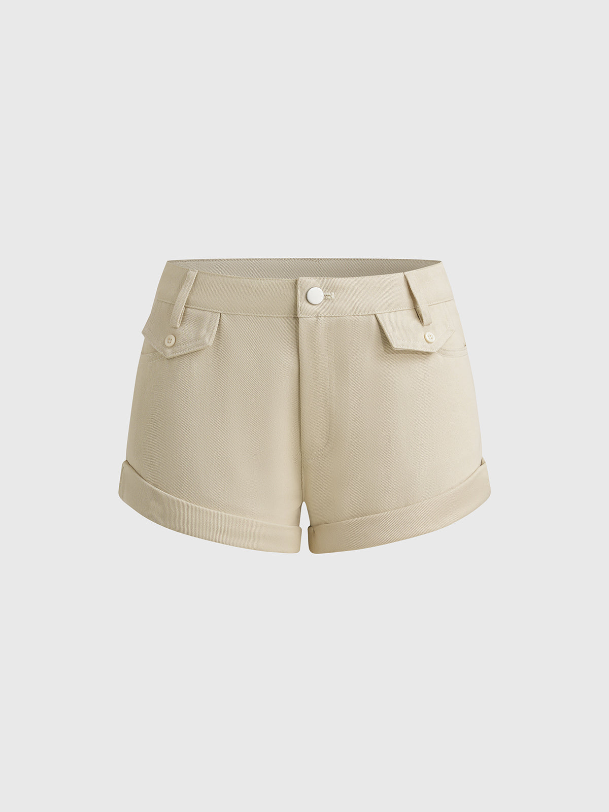 Dolled Office High Waisted Cargo Shorts - Khaki