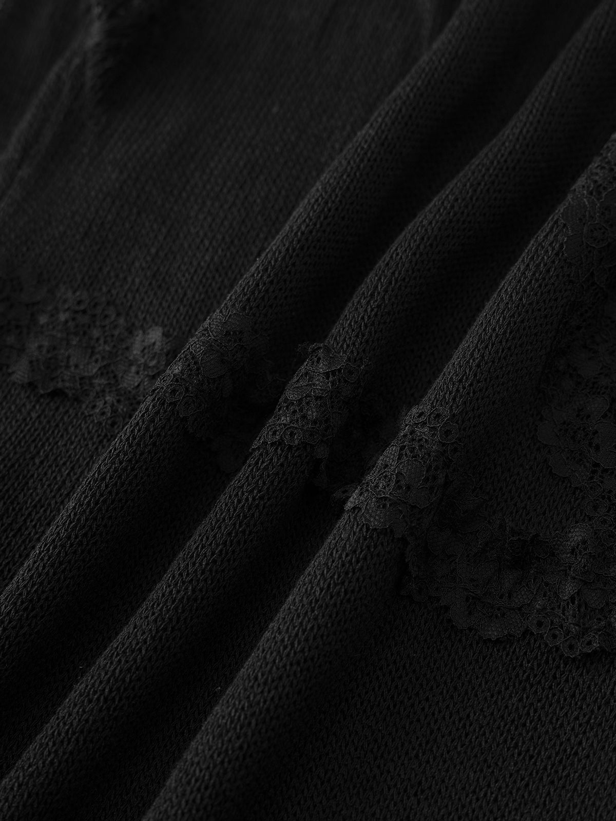 Brick Lane Asymmetric Lace Trim Hem Tank Top - Black