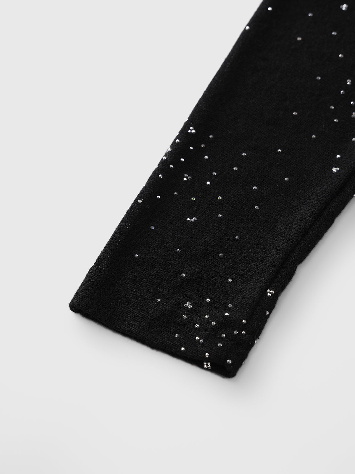 Dolled Office Off-Shoulder Rhinestone Fitted Top - Black