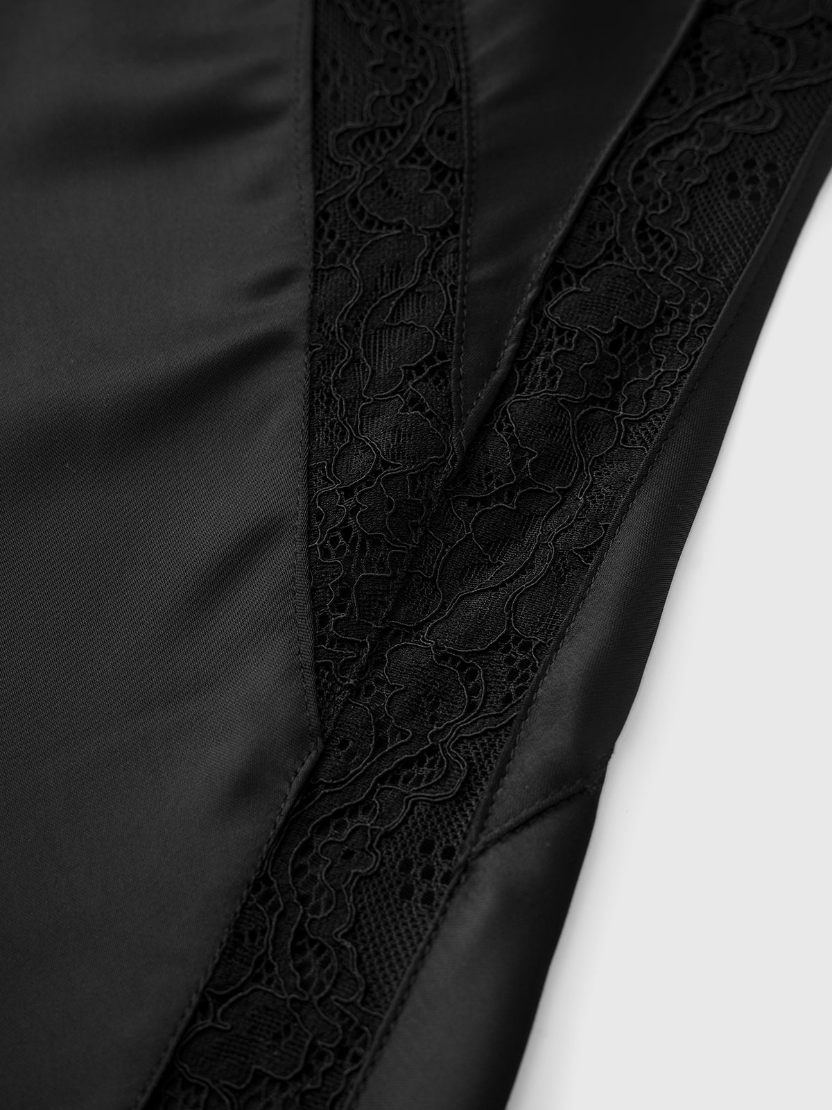 Brick Lane Asymmetric Lace Detail Midi Dress - Black