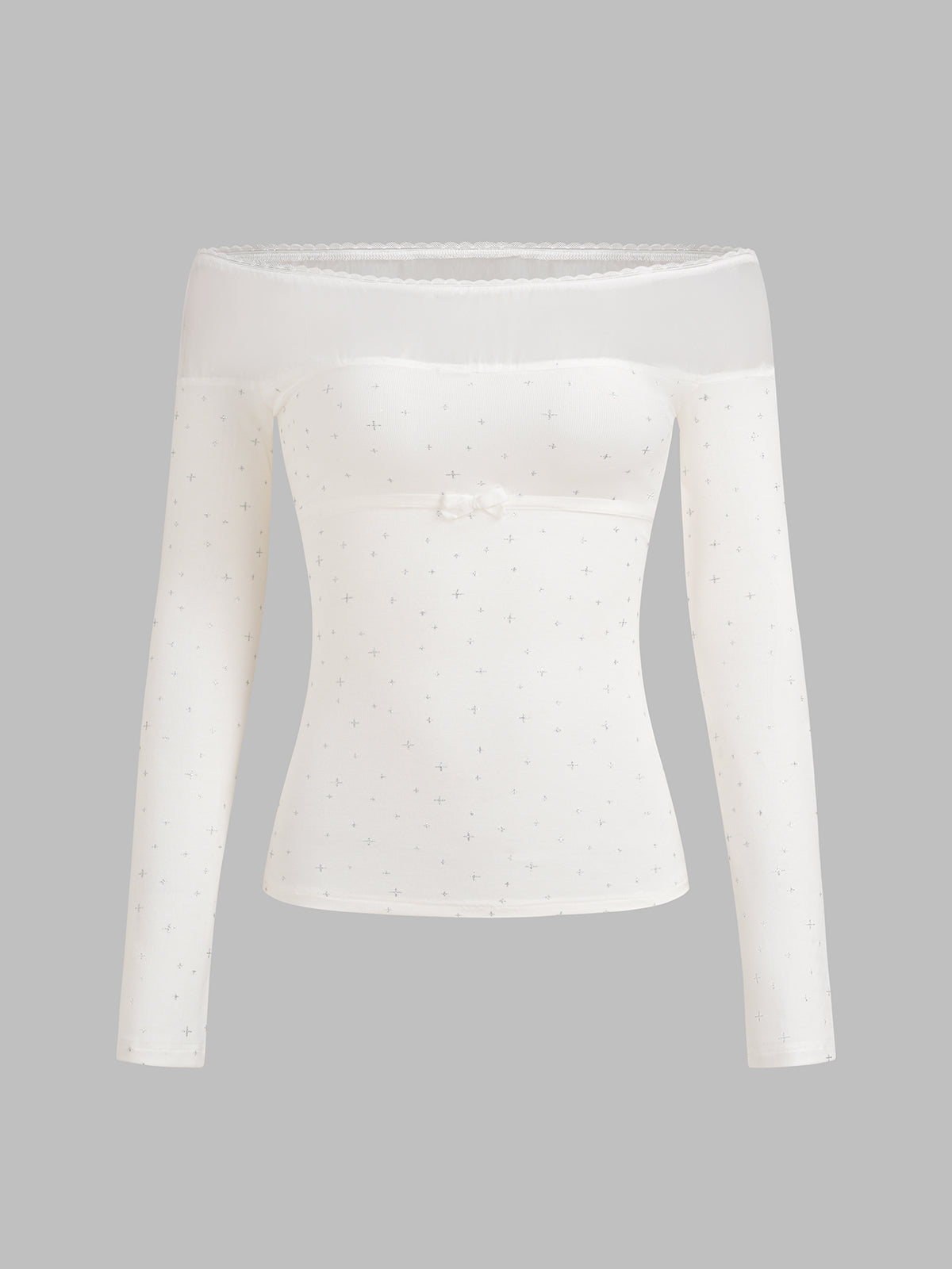 Measured Touch Bardot Top – Ivory White