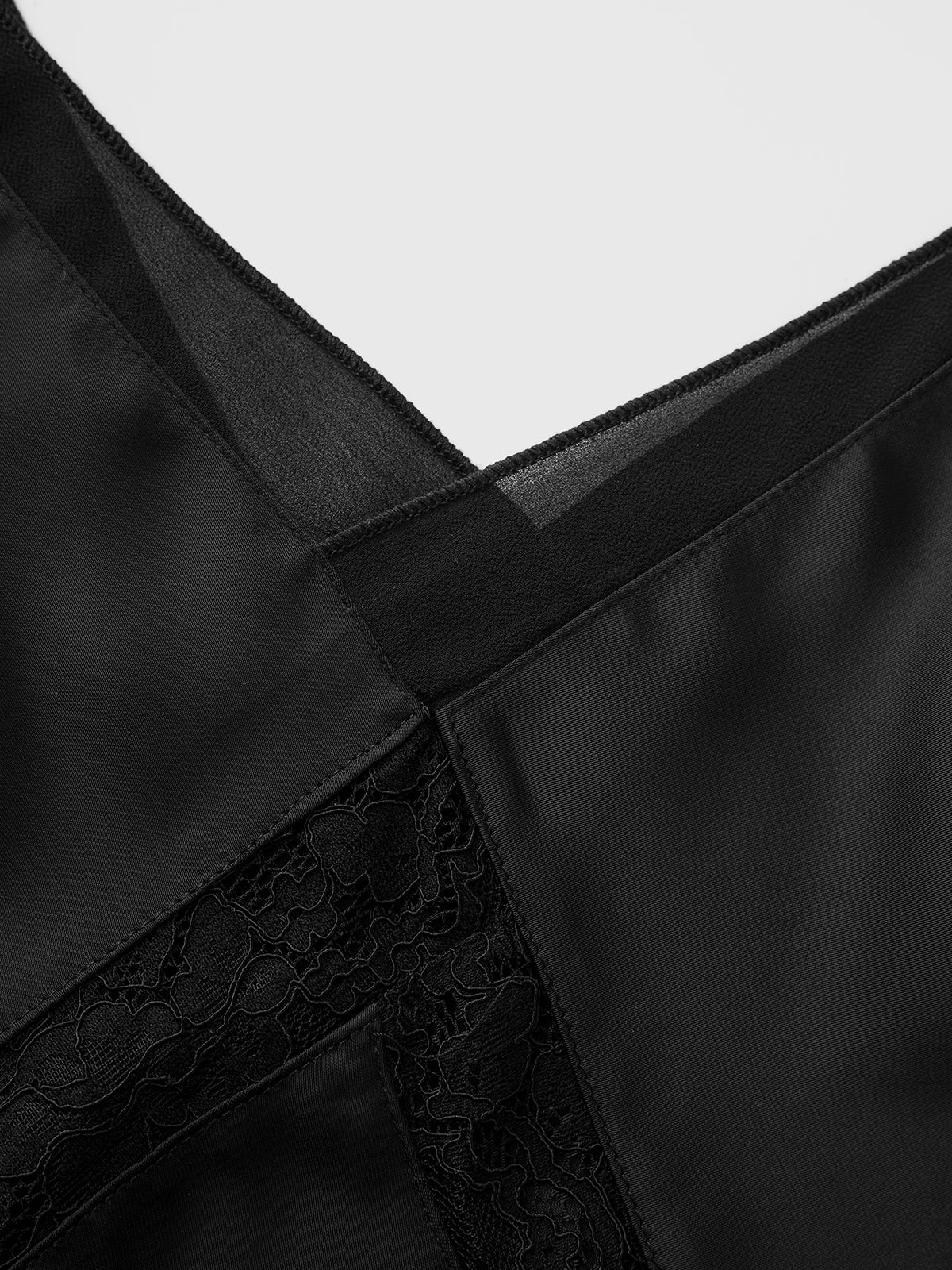 Brick Lane Asymmetric Lace Detail Midi Dress - Black