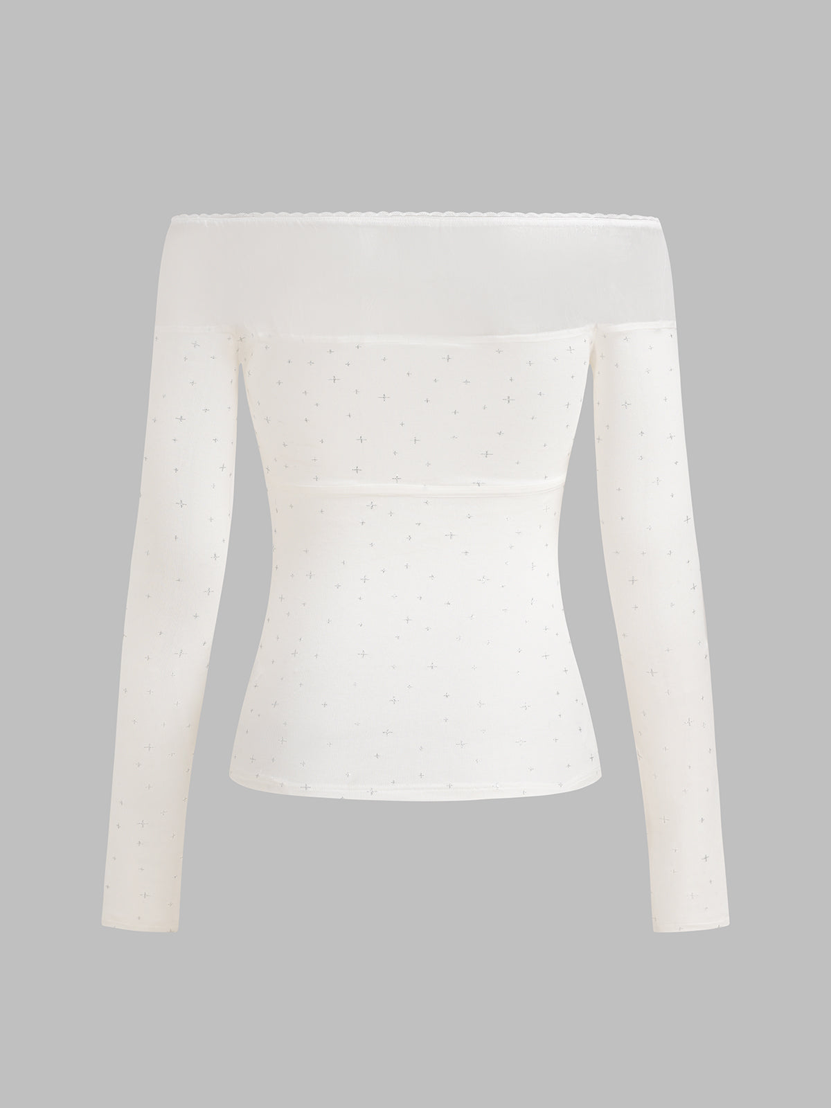Measured Touch Bardot Top – Ivory White