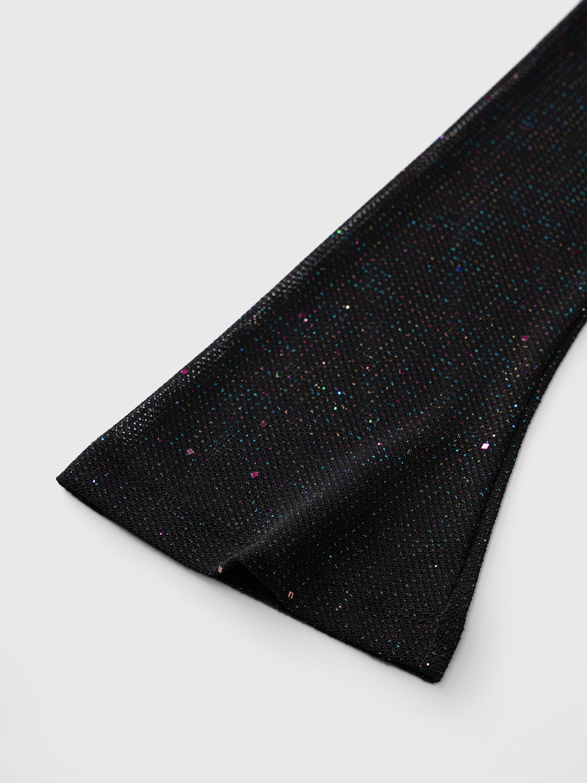 Brick Lane Skimming Rhinestone Fitted Long Sleeve - Black