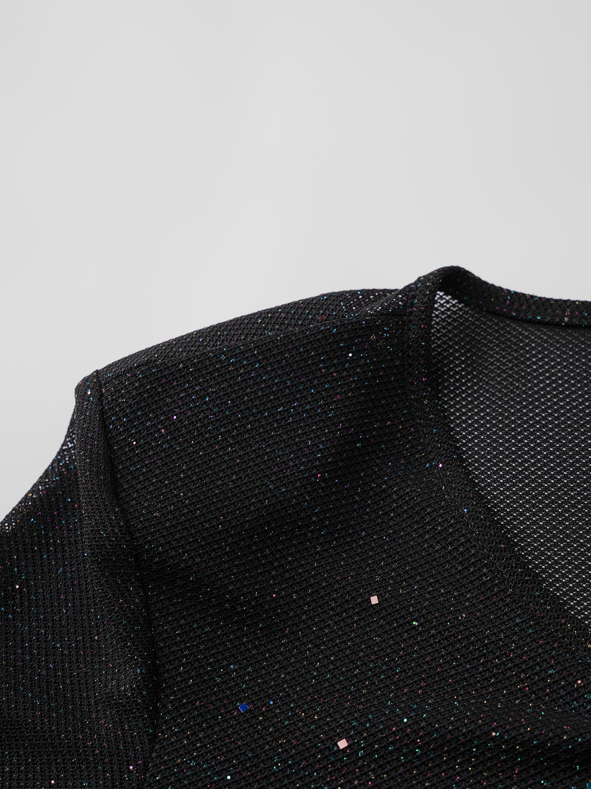 Brick Lane Skimming Rhinestone Fitted Long Sleeve - Black