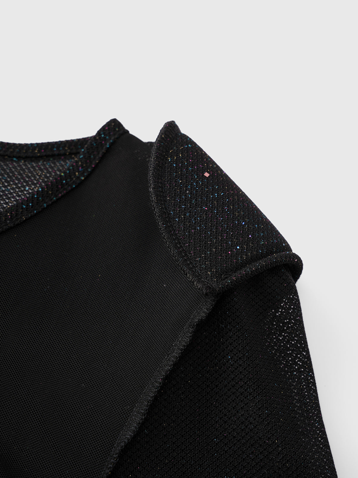 Brick Lane Skimming Rhinestone Fitted Long Sleeve - Black