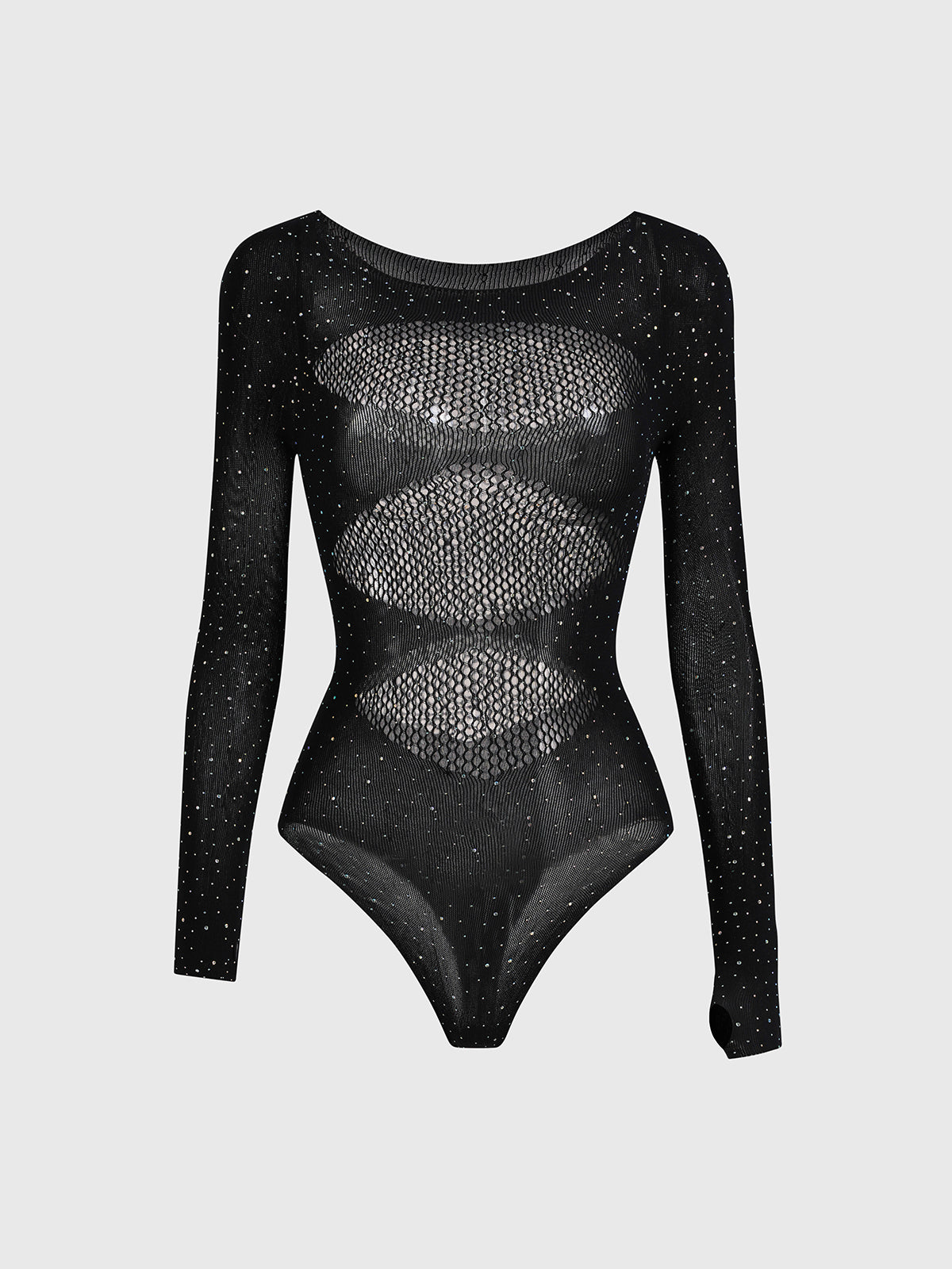 Skin Game Rhinestone Bodysuit – Jet Black