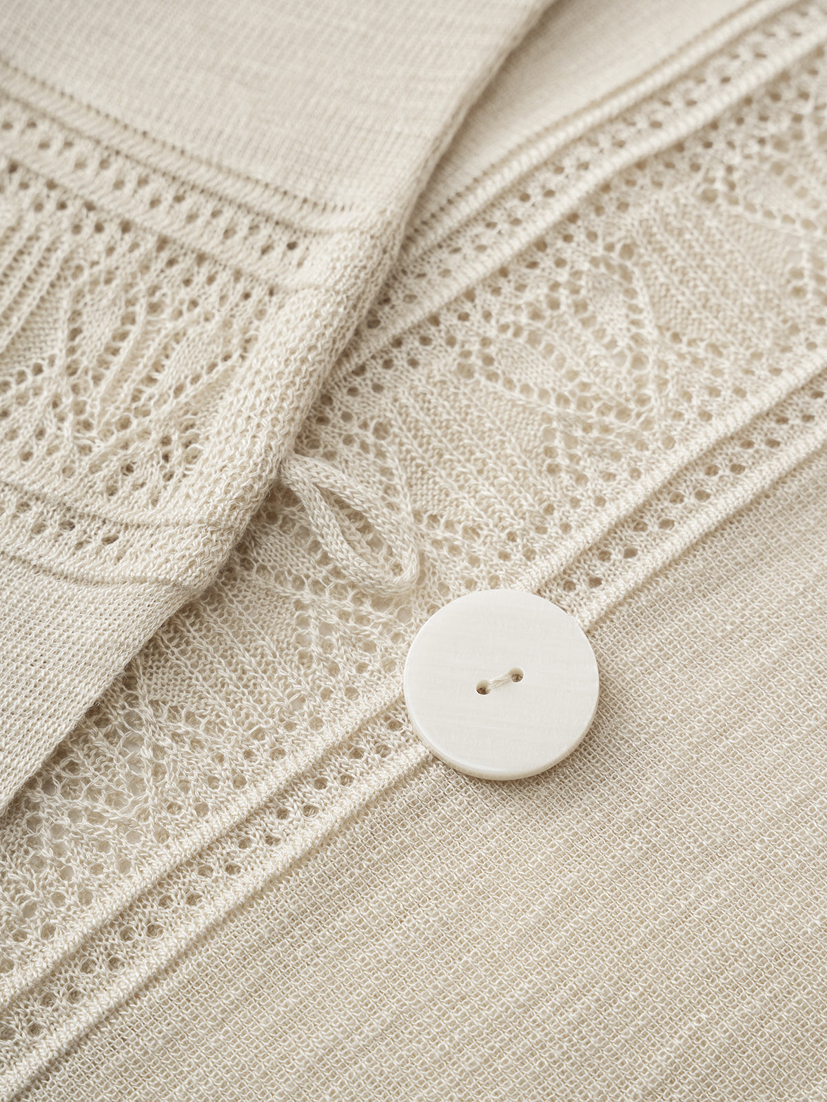 Dolled Office Asymmetric Hem Knit Long Sleeve - Cream