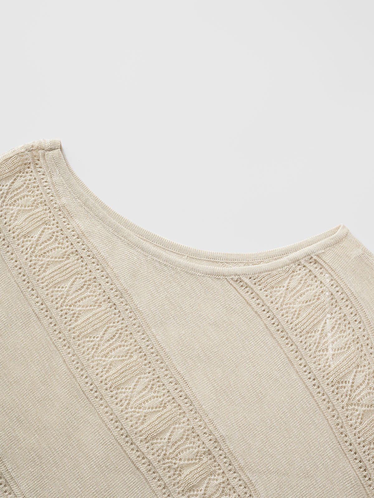 Dolled Office Asymmetric Hem Knit Long Sleeve - Cream