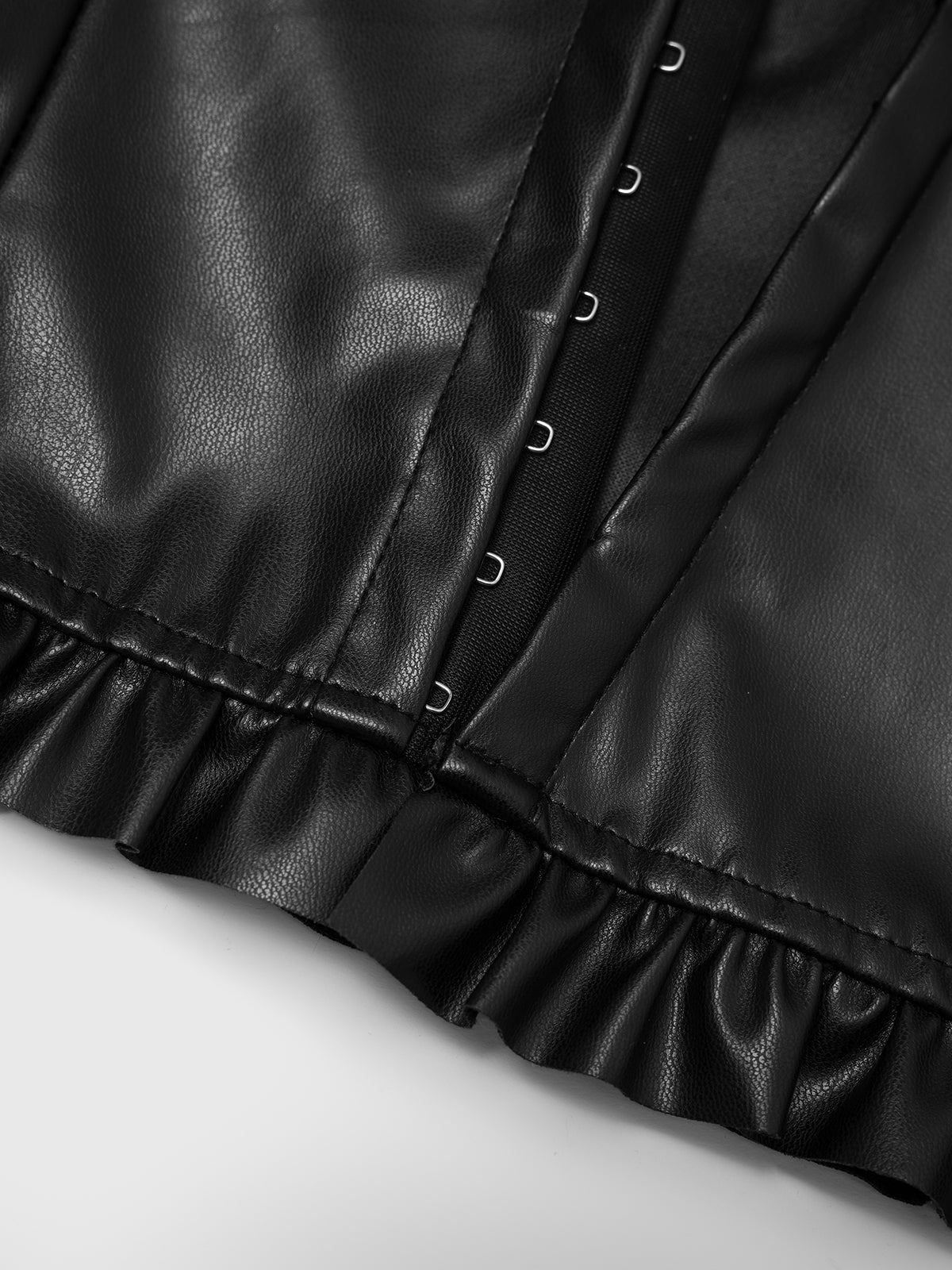 Locked Focus Leather Halter Top – Glossy Black