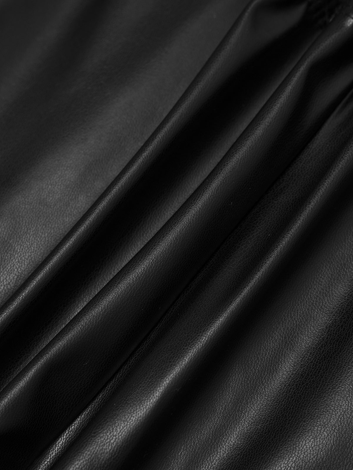 Locked Focus Leather Halter Top – Glossy Black