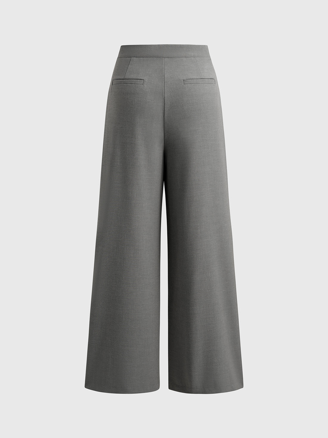 Dolled Office Layered-look Tie-waist Wide-leg Trousers - Grey