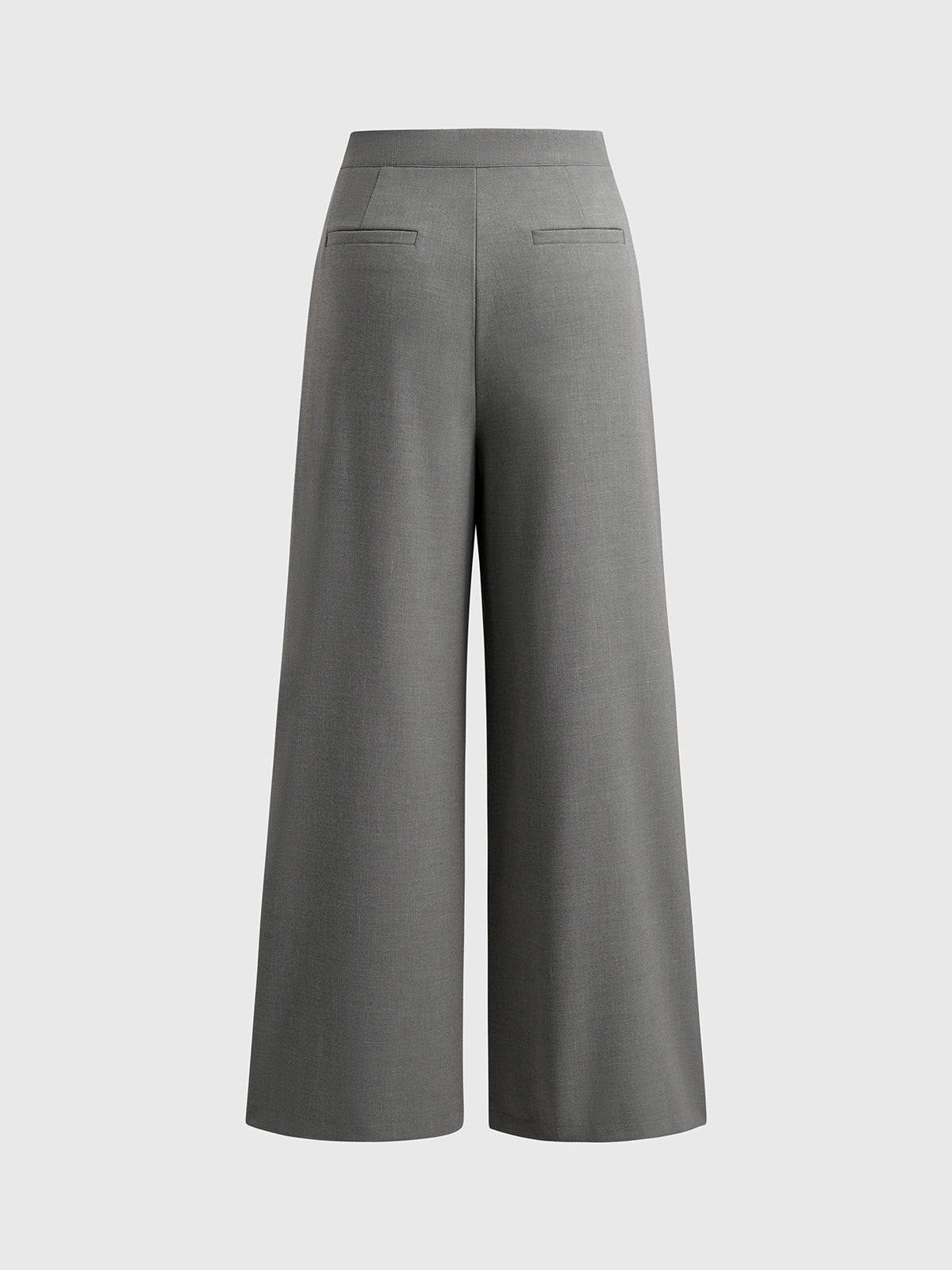 Dolled Office Layered-look Tie-waist Wide-leg Trousers - Grey