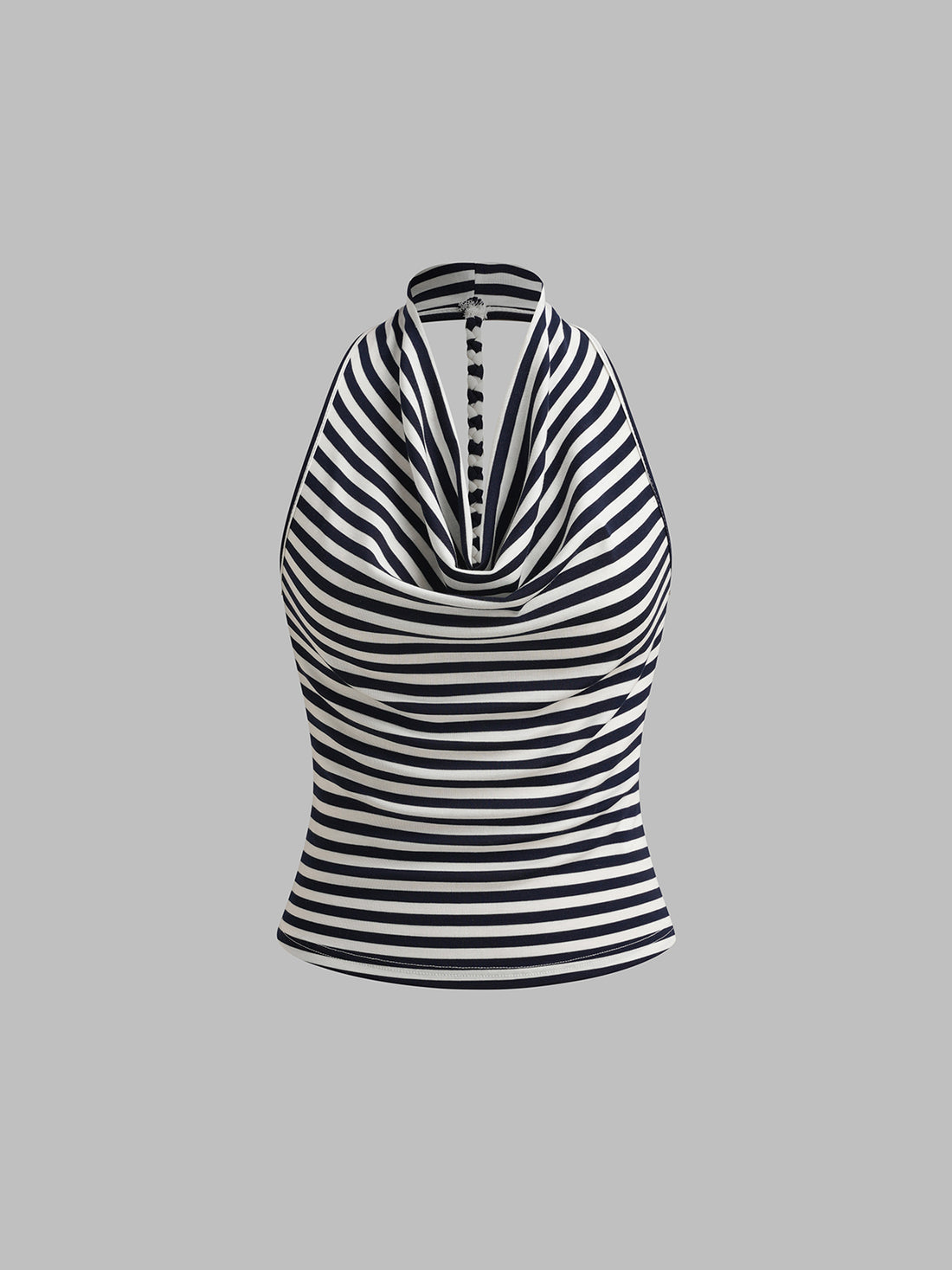 Dolled Office Halter Stripe Open Back Cami - Mono