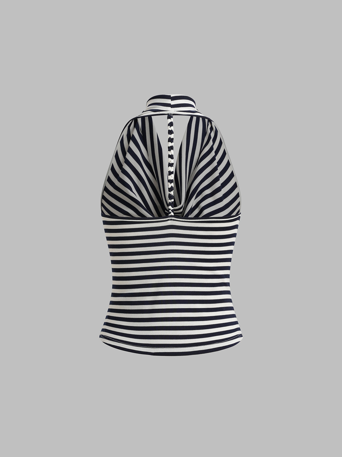 Dolled Office Halter Stripe Open Back Cami - Mono