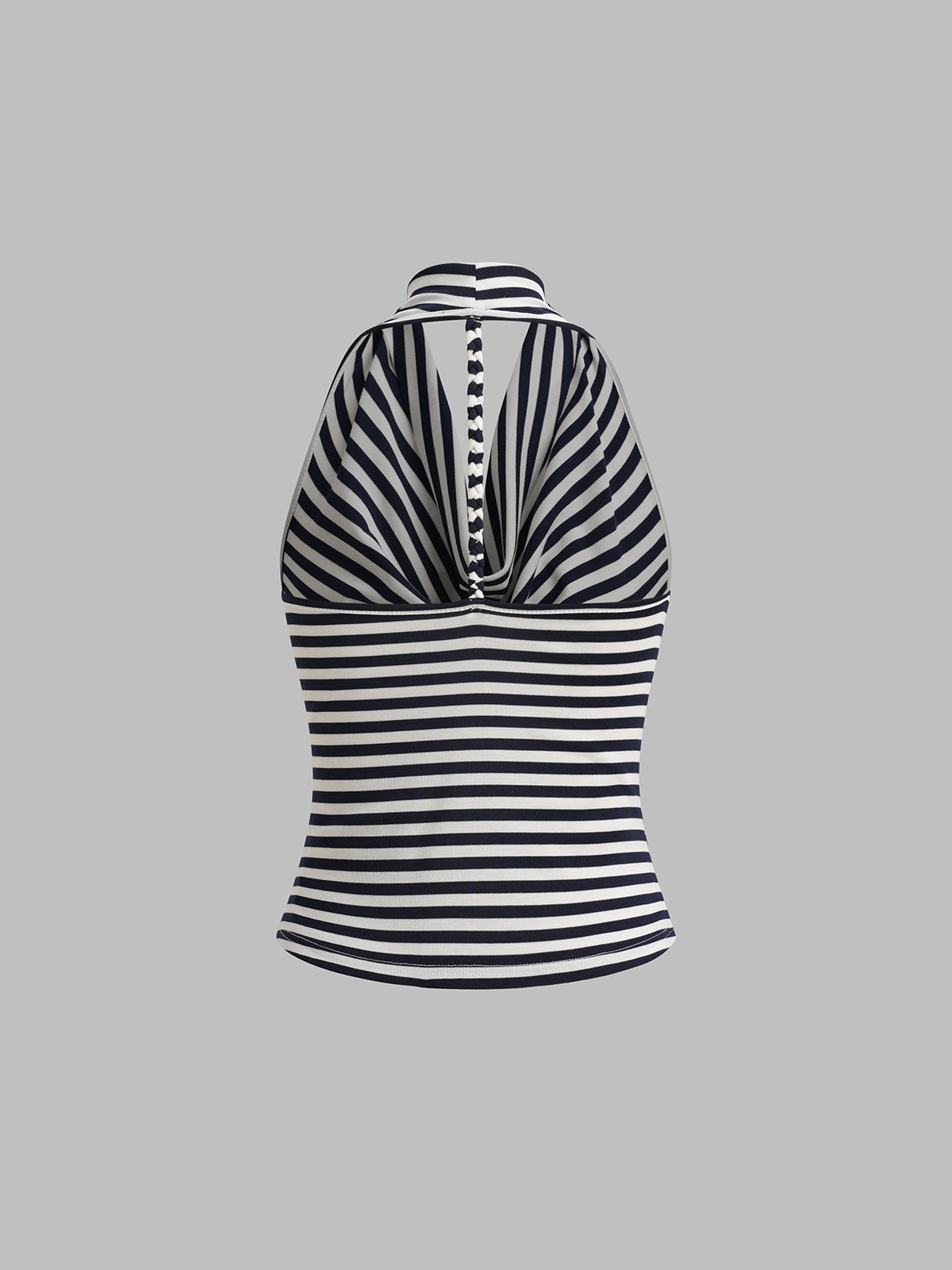 Dolled Office Halter Stripe Open Back Cami - Mono