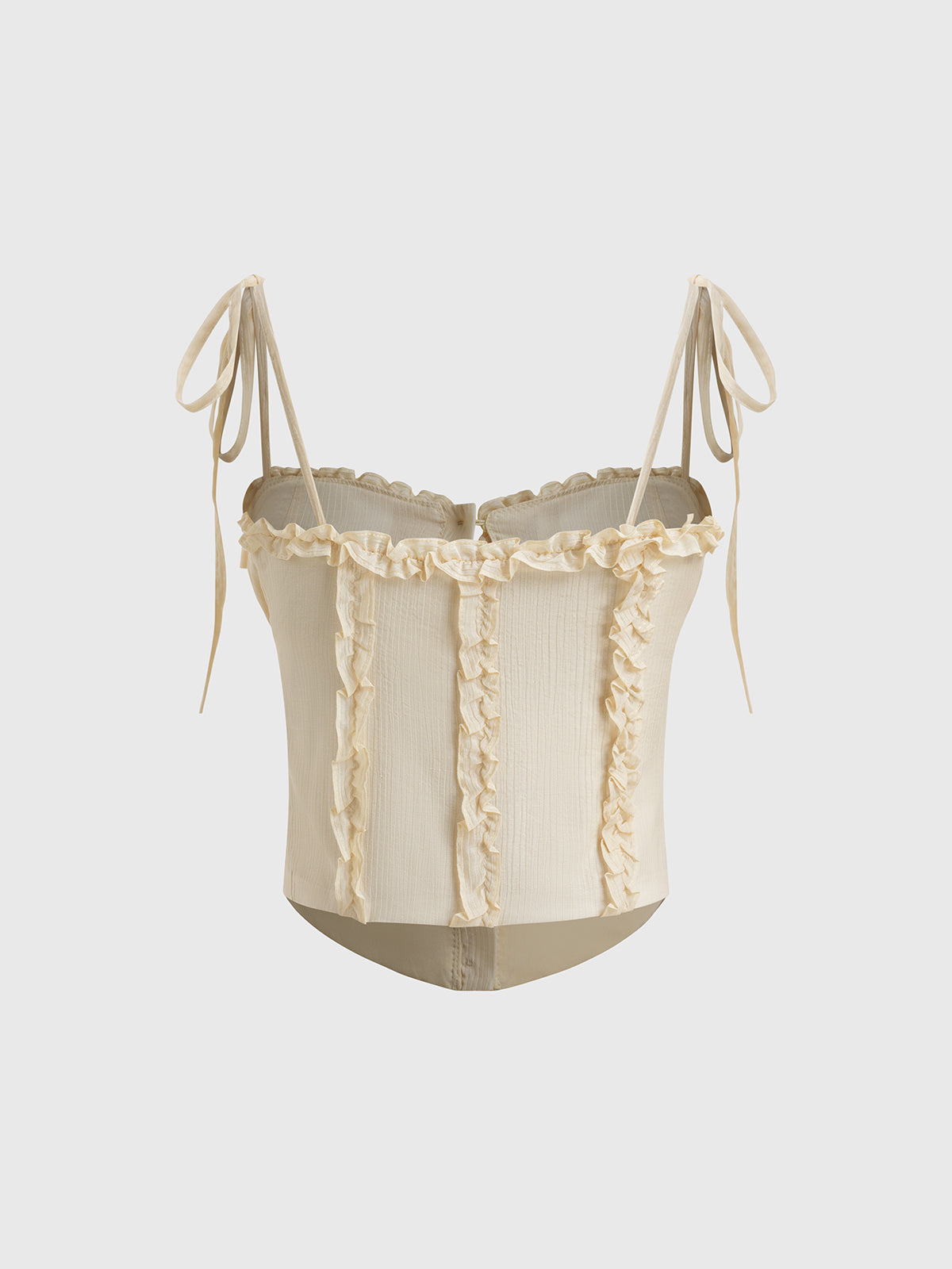 Dolled Office Skimming Ruffled Lace Cami - Cream