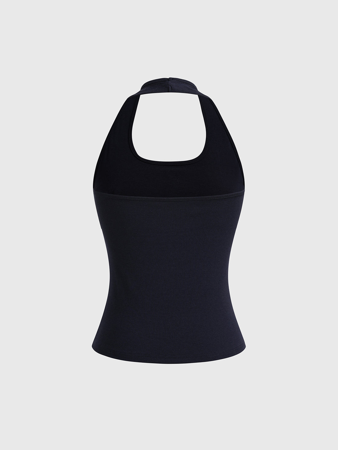 Brick Lane Halter Cut Out Side Tie Top - Black