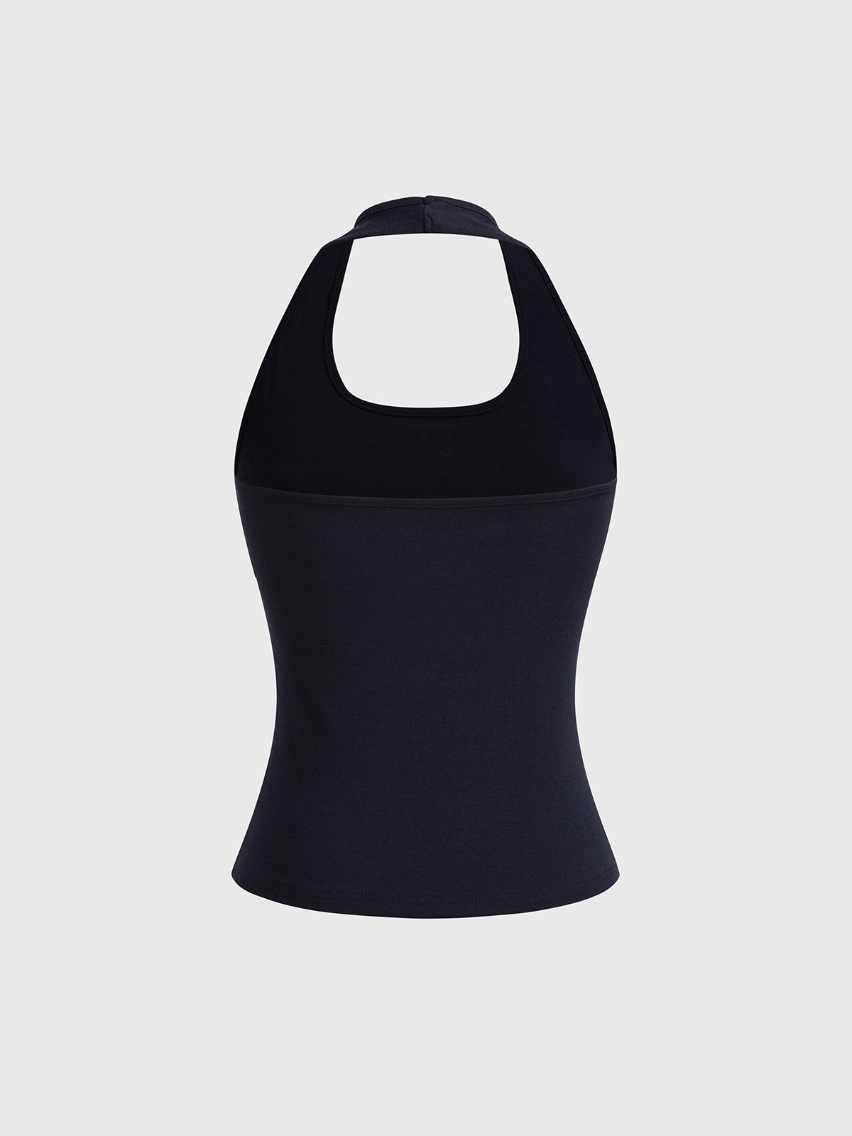Brick Lane Halter Cut Out Side Tie Top - Black