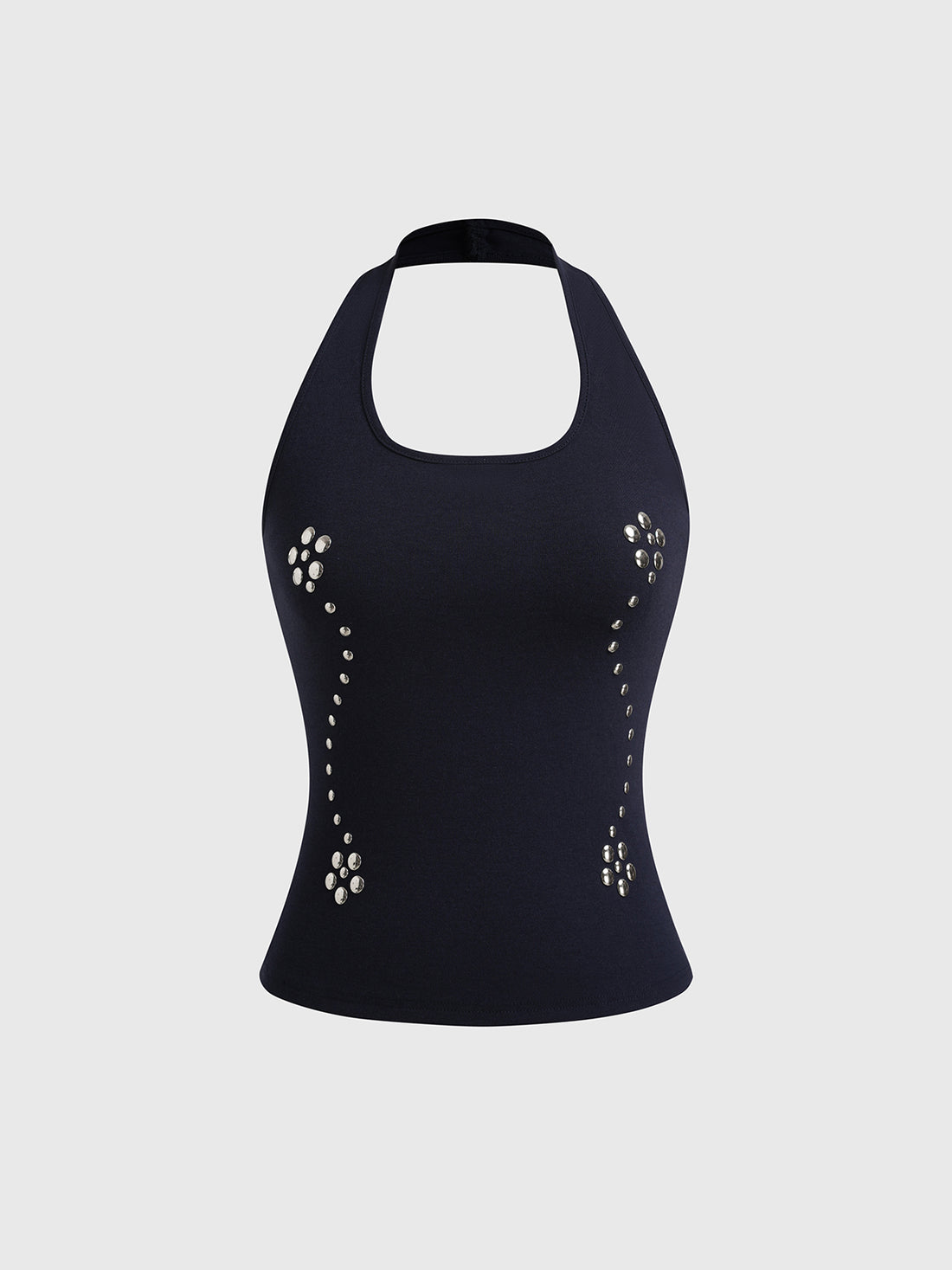 Brick Lane Halter Cut Out Side Tie Top - Black