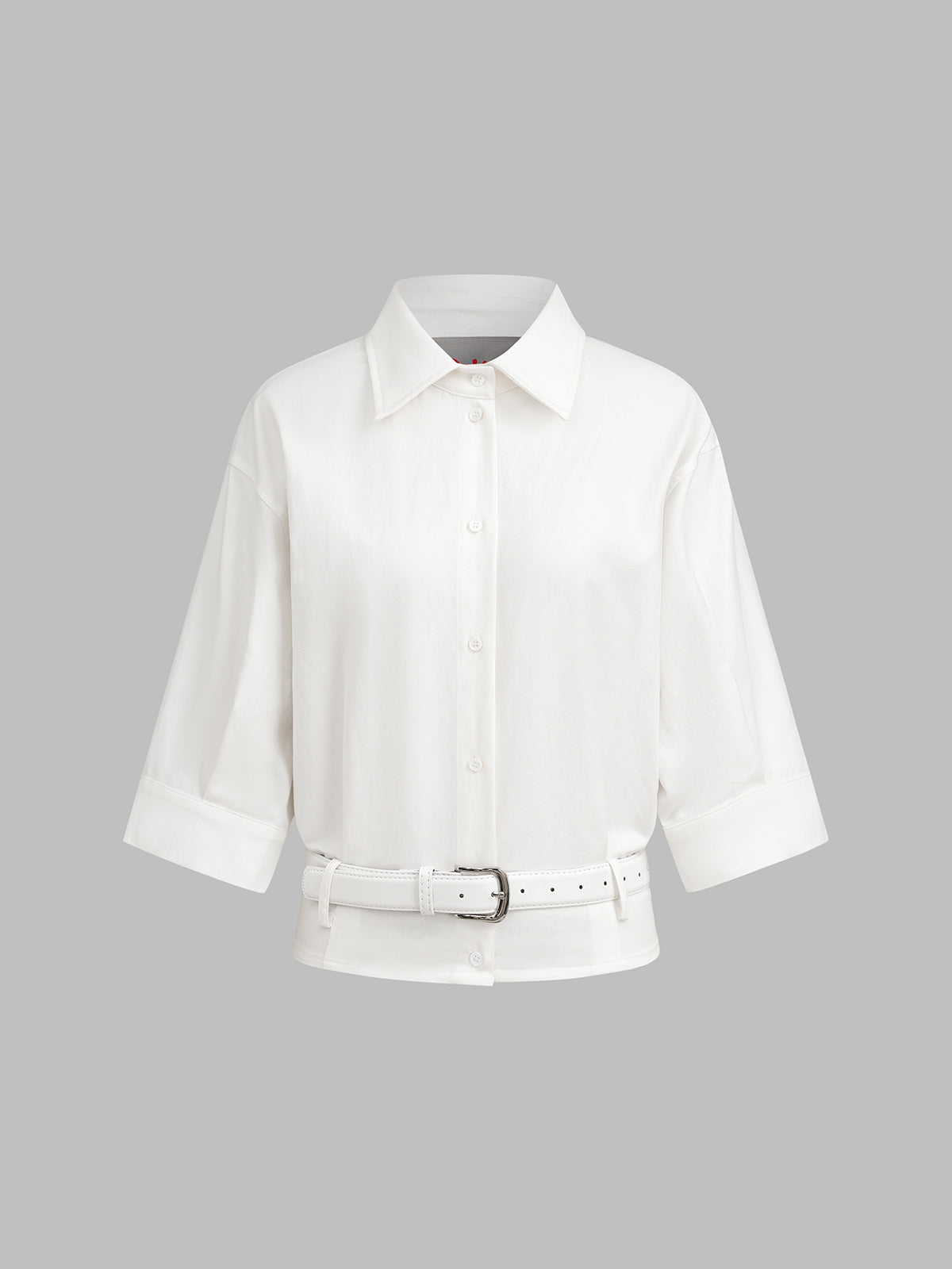 Bossy Belted Shirt – Crisp White