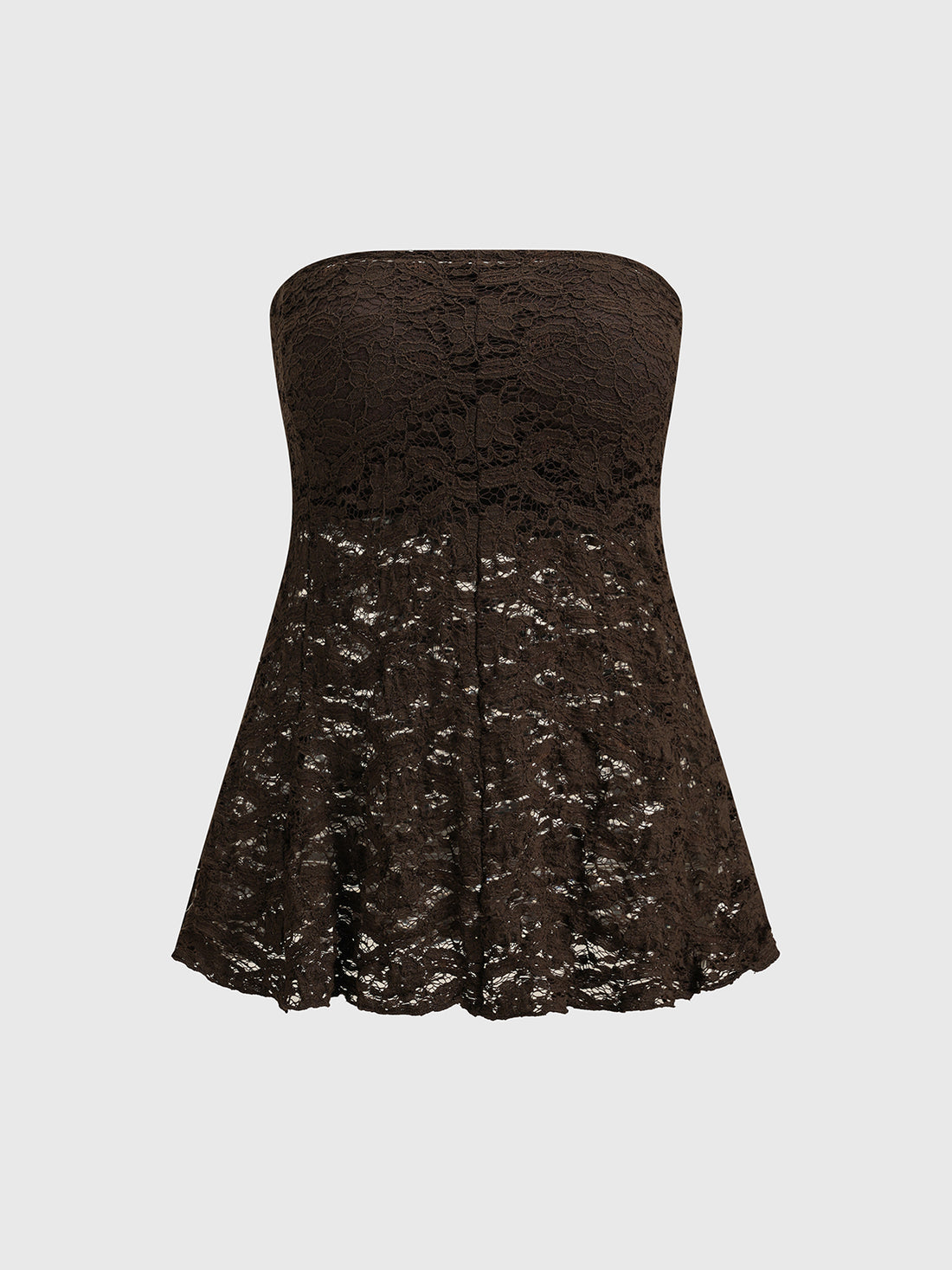 Brick Lane Lace Peplum Tube Top - Black