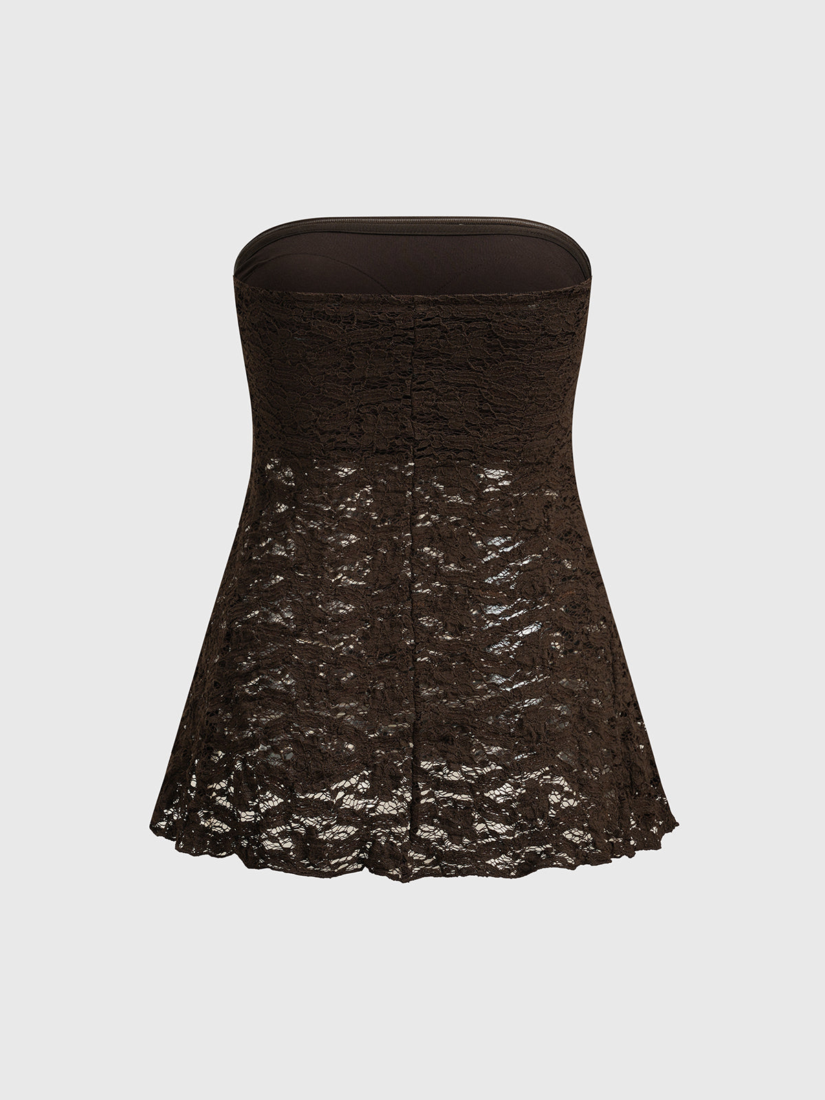 Brick Lane Lace Peplum Tube Top - Black