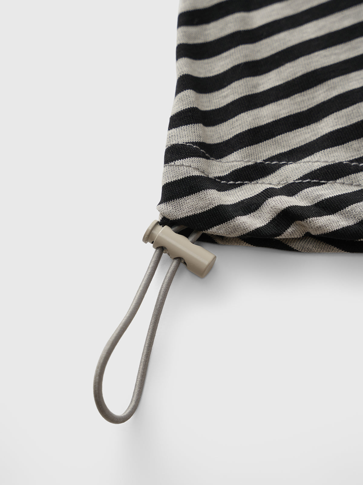 Brick Lane Baggy Stripe Hooded Sleeveless Top - Black/White