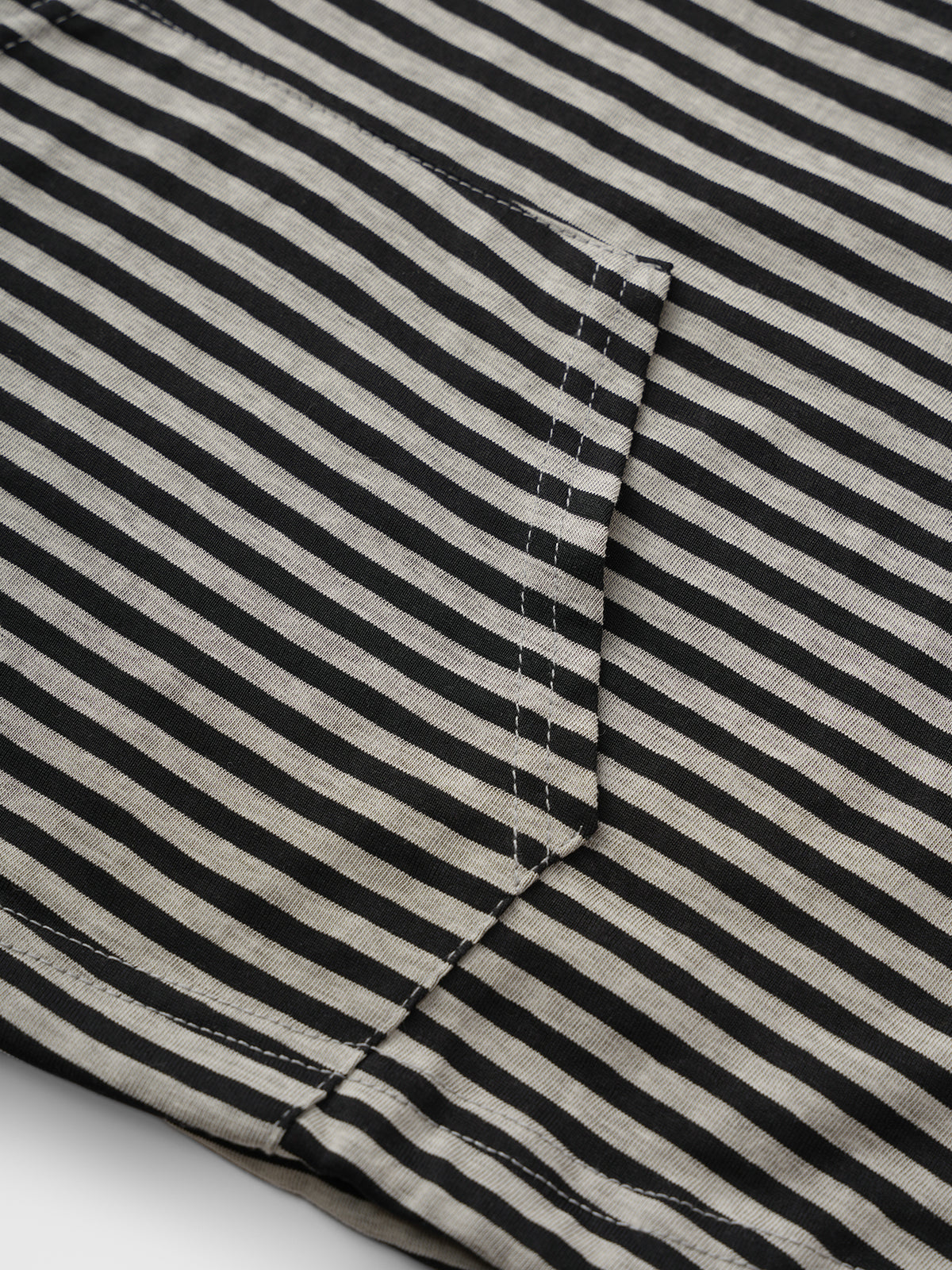 Brick Lane Baggy Stripe Hooded Sleeveless Top - Black/White