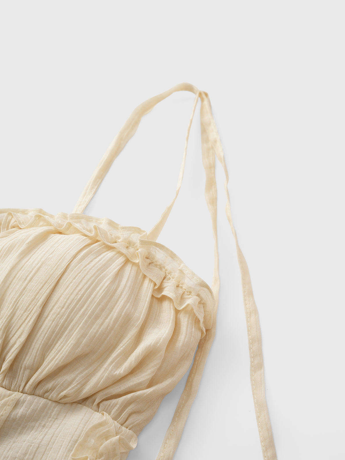 Dolled Office Skimming Ruffled Lace Cami - Cream