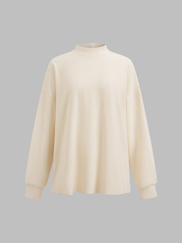 Hold Position High-Neck Sweatshirt – Butter Cream