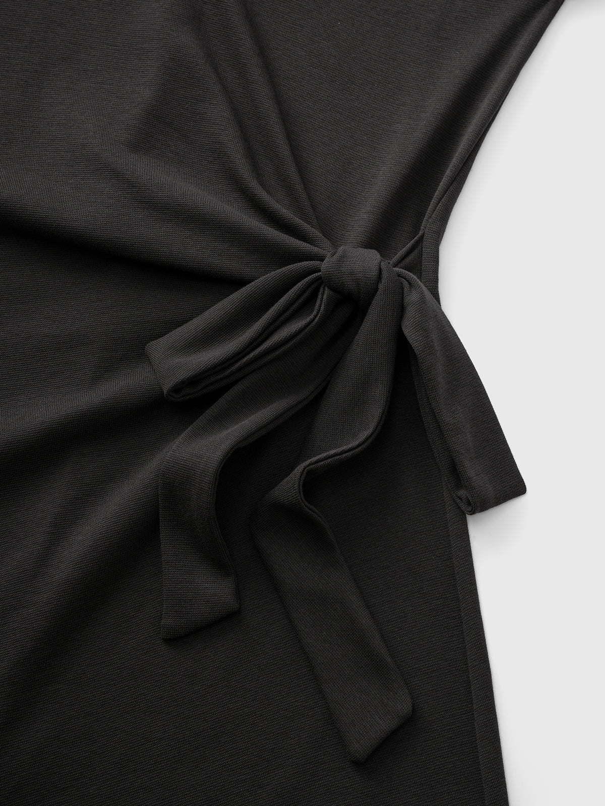 Dolled Office Layered-look Contrast Color Tie-waist Dress - Black