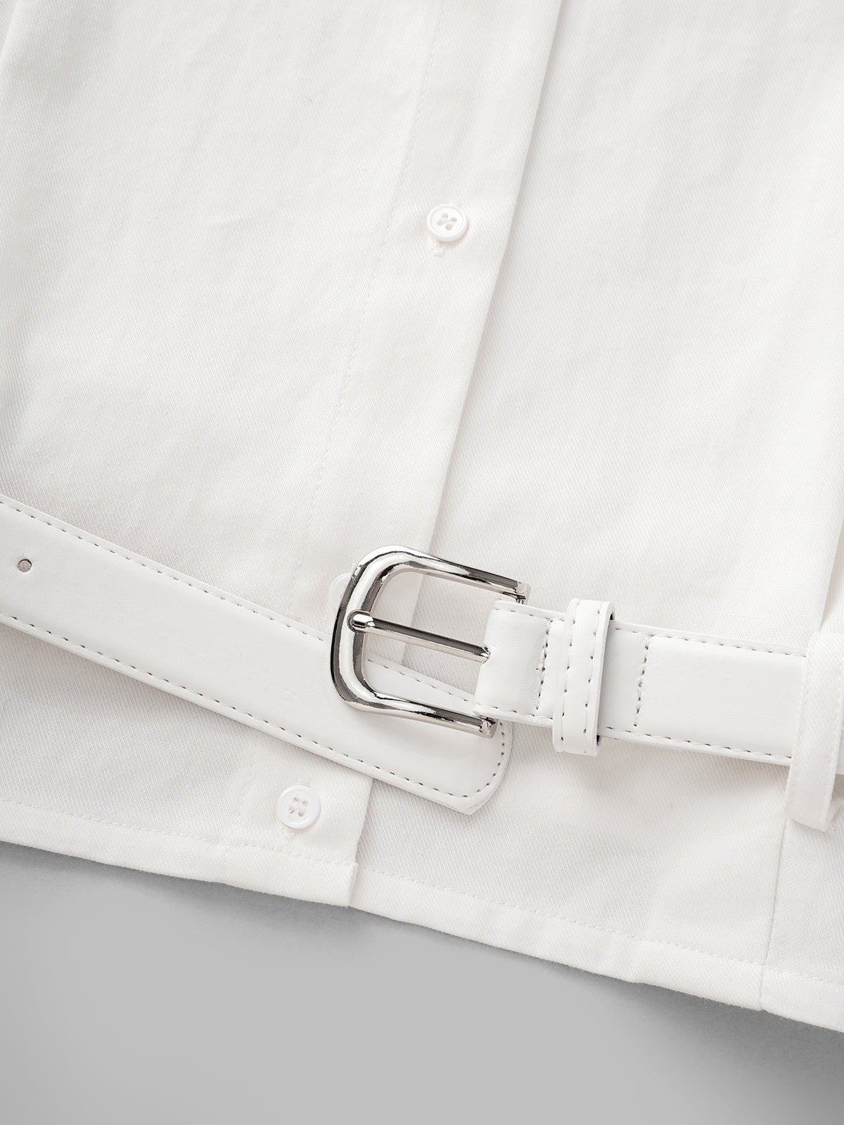 Bossy Belted Shirt – Crisp White